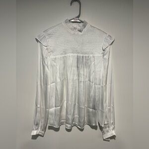 The Kooples White Ruffled Blouse
